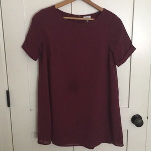 Tobi Semi-Formal T-Shirt Dress (Maroon)